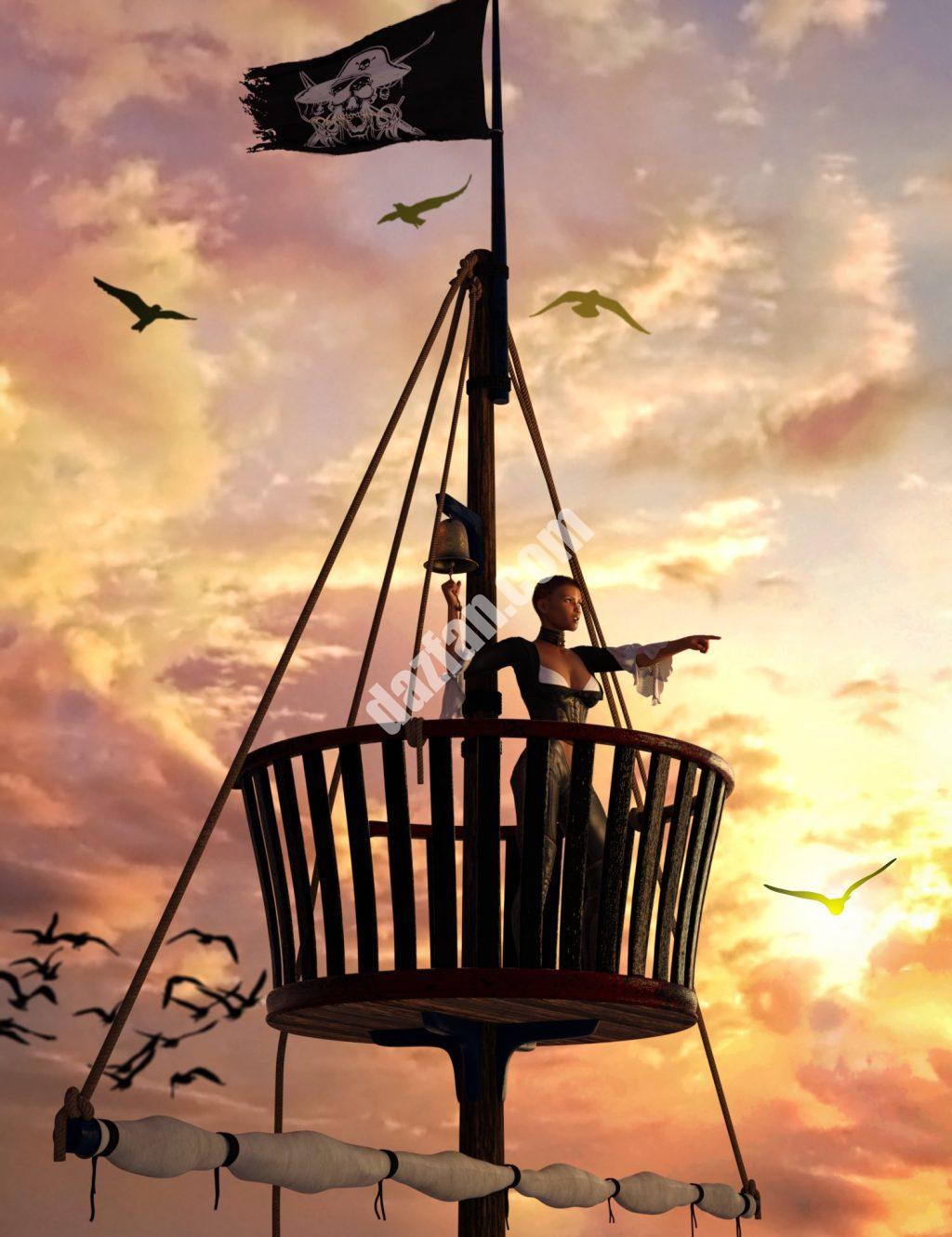 [daz场景] Swashbuckler姿势道具和乌鸦巢创世纪8-DAZ爱好者