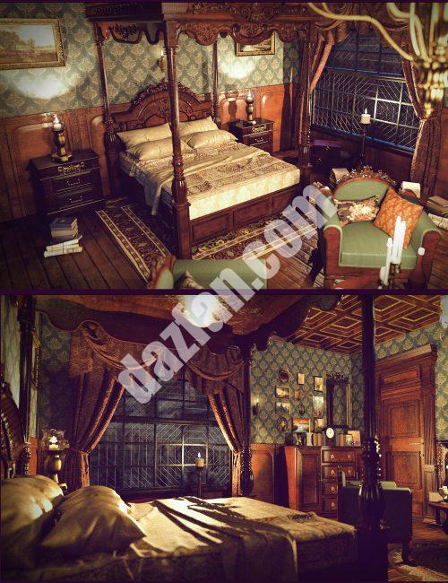 [daz场景] 维多利亚式卧室-DAZ爱好者