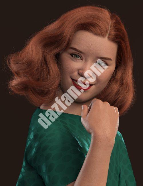 [daz发型] Genesis 8和Genesis 8.1女性复古卷发-DAZ爱好者