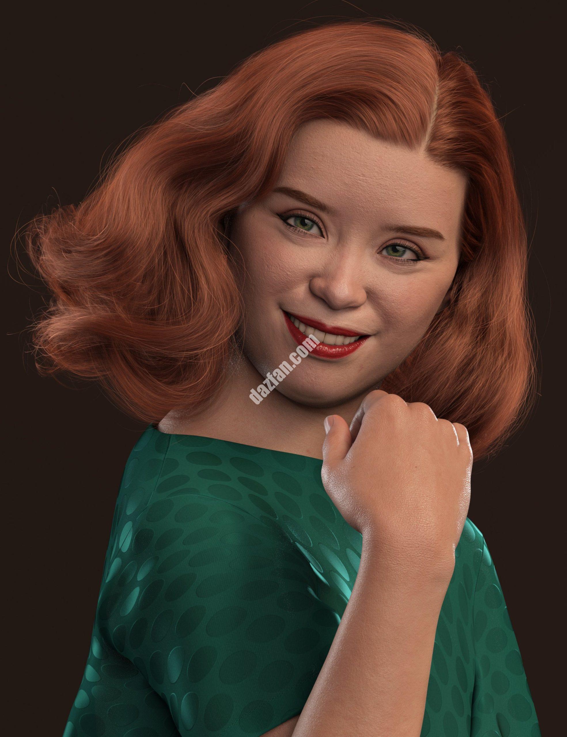 [daz发型] Genesis 8和Genesis 8.1女性复古卷发-DAZ爱好者