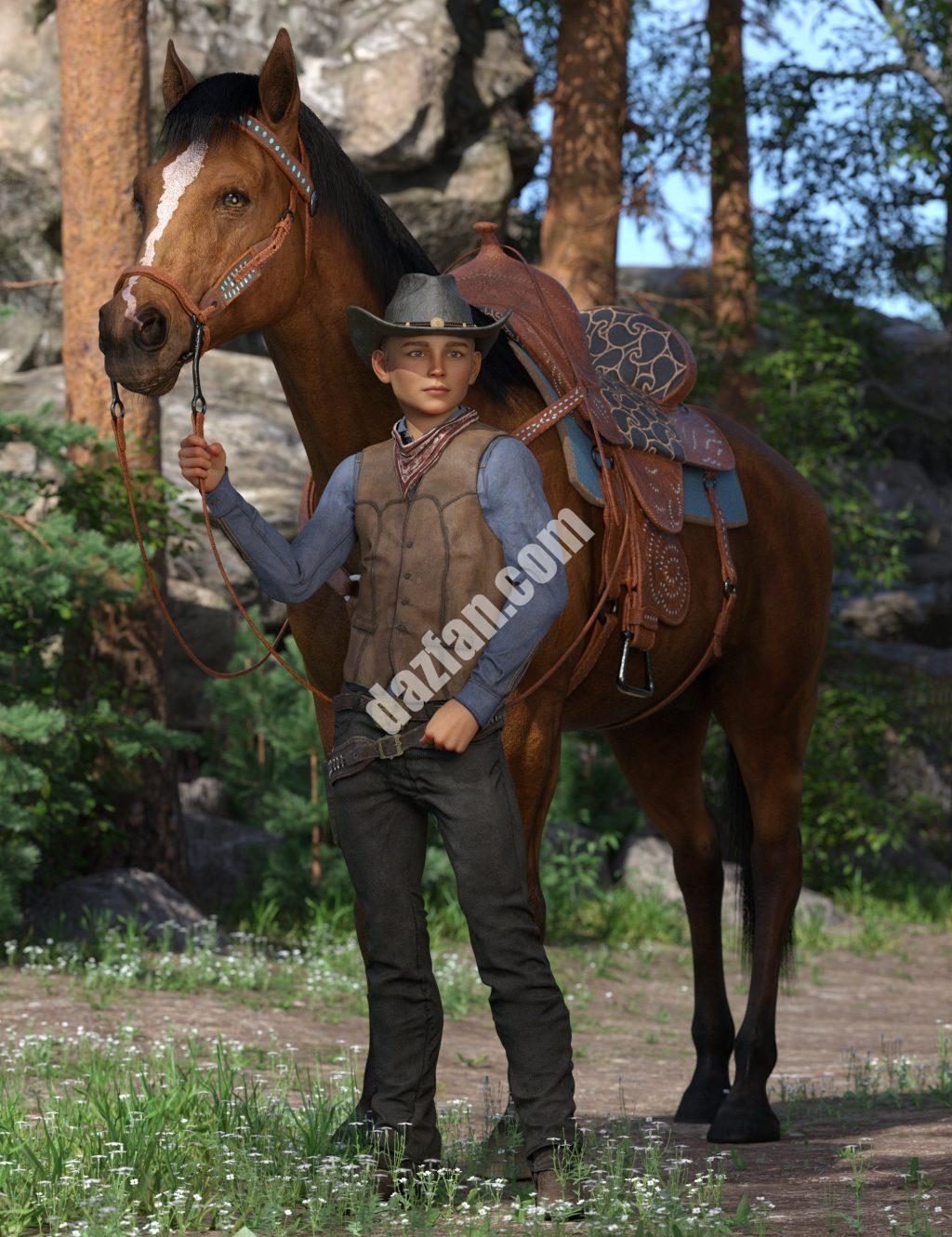 [daz服装] DAZ Horse 3的西部马套-DAZ爱好者