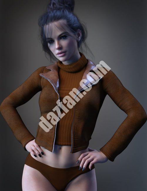 [daz服装] XFashion Crop夹克适用于Genesis 8和8.1女性-DAZ爱好者