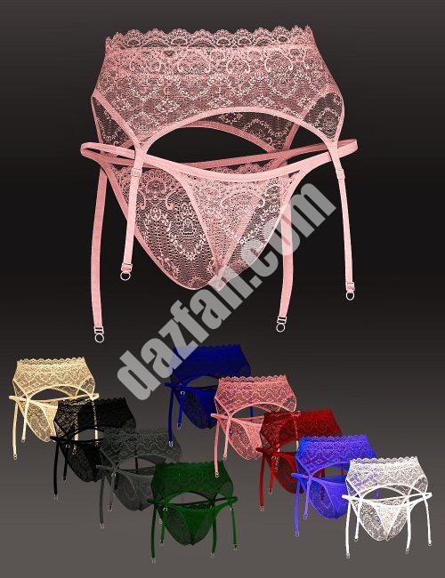 [daz服装] X-Fashion Oh La内衣套装Genesis 8和8.1女款-DAZ爱好者