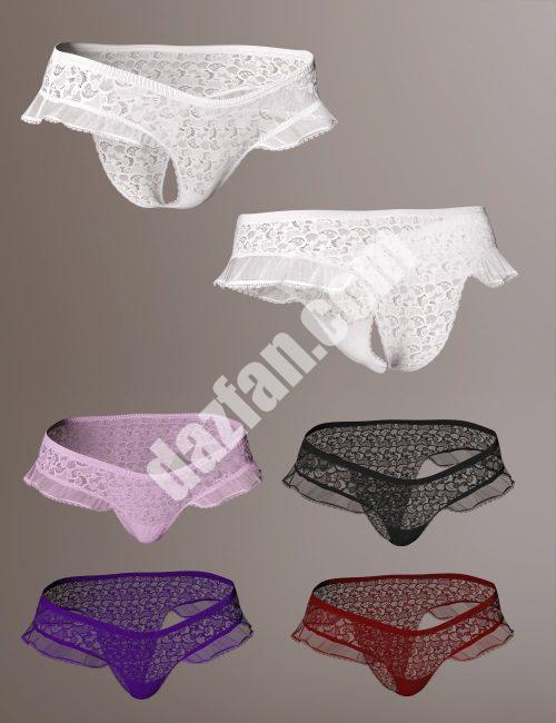 [daz服装] X-Fashion激情蕾丝内衣Genesis 8和8.1女性版dForce Bottoms-DAZ爱好者