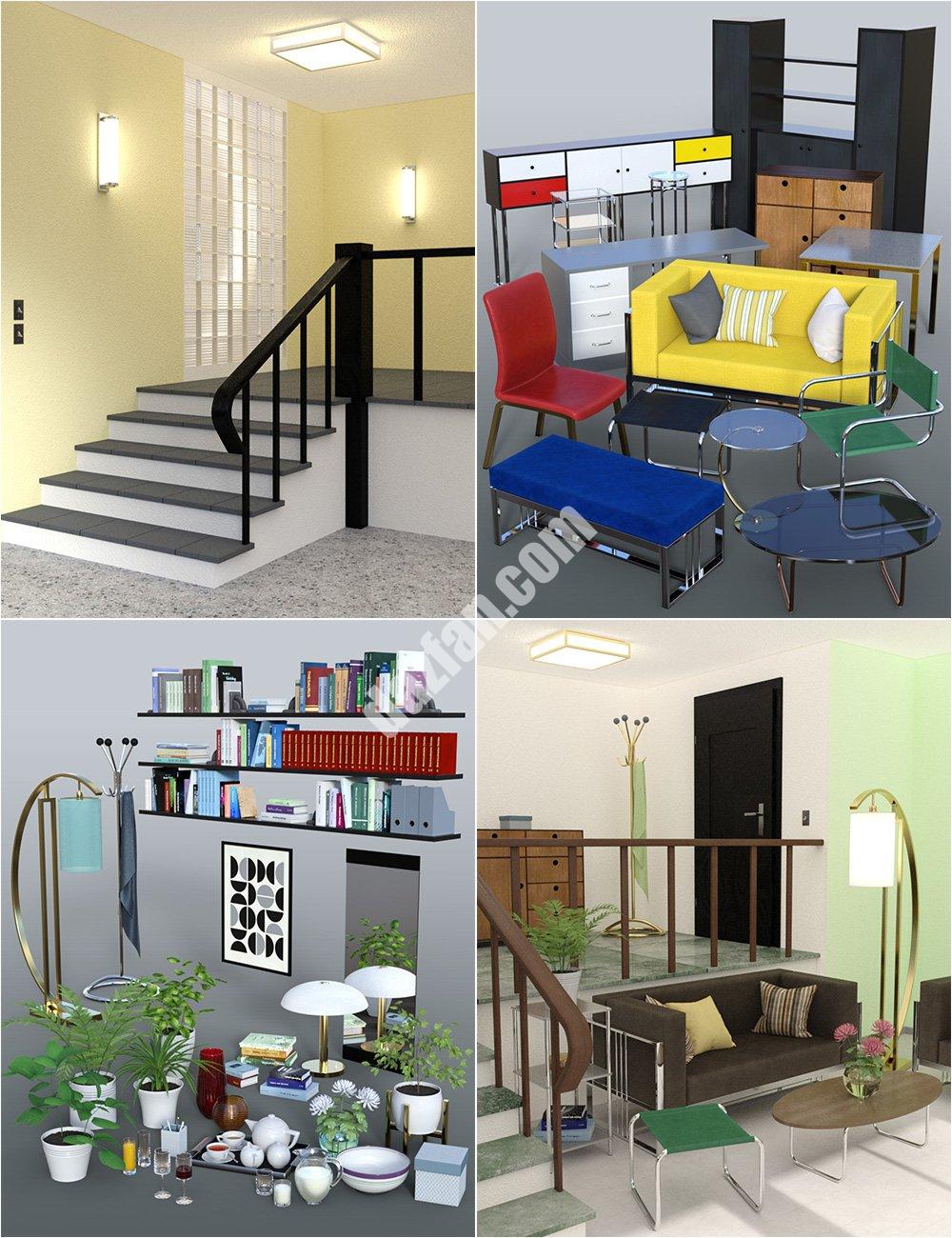 [daz合集] 本世纪中期现代捆绑包-DAZ爱好者