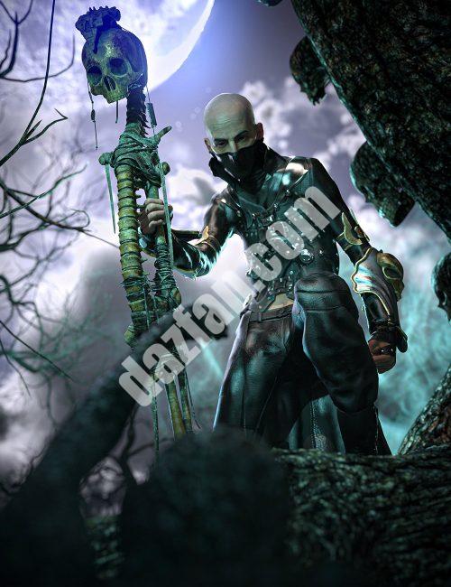 [daz道具] 创世纪8和8.1的亡灵巫师权杖-DAZ爱好者