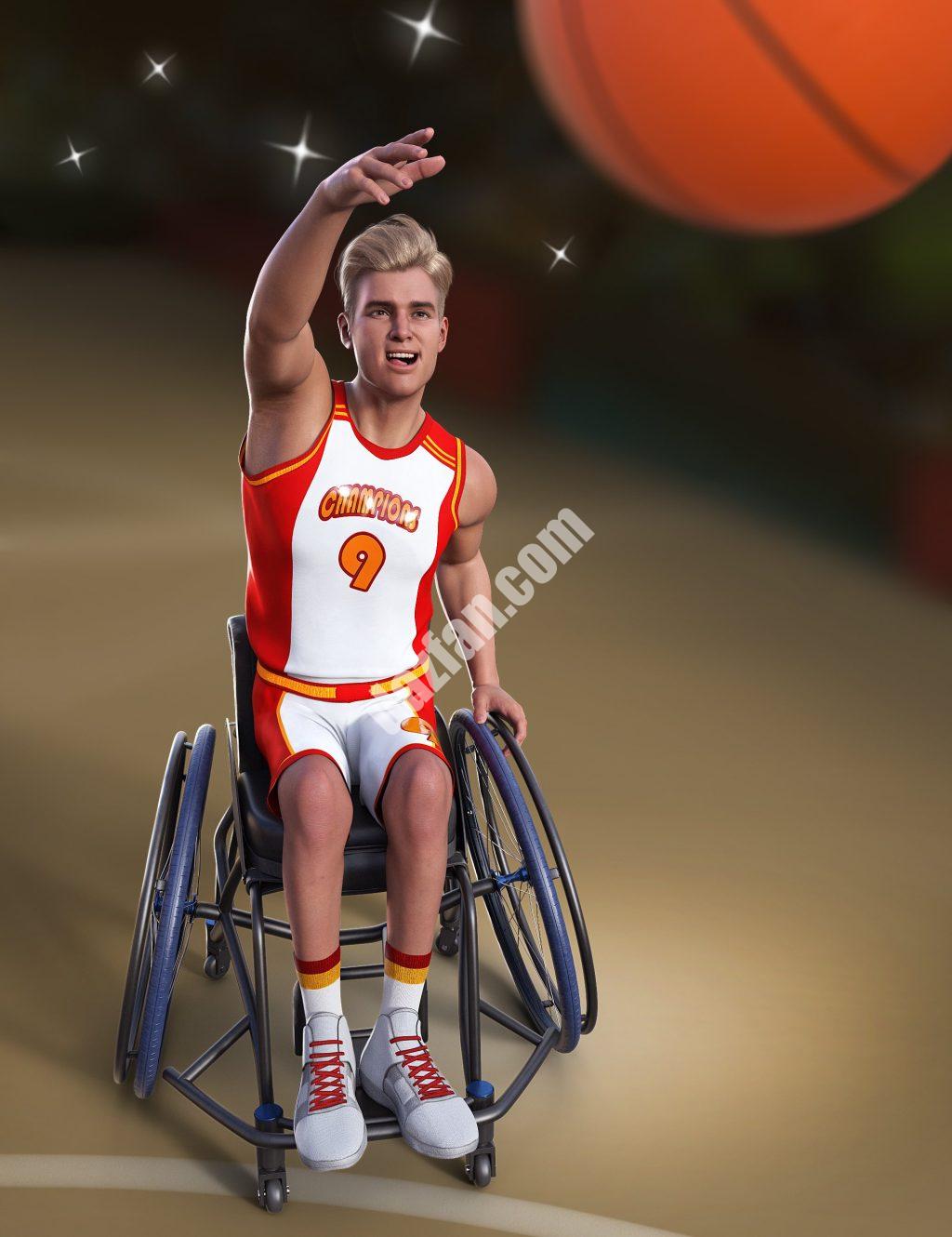 [daz姿势] Genesis 8.1男版和Michael 8.1的篮球轮椅动画-DAZ爱好者