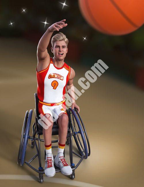 [daz姿势] Genesis 8.1男版和Michael 8.1的篮球轮椅动画-DAZ爱好者