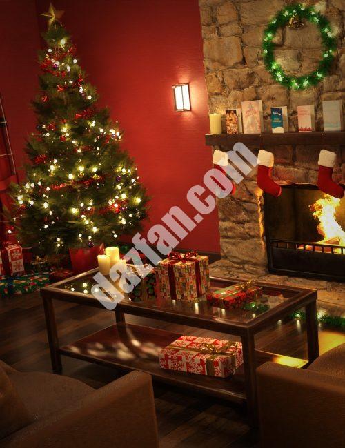 [daz场景] 舒适的圣诞休息室-DAZ爱好者