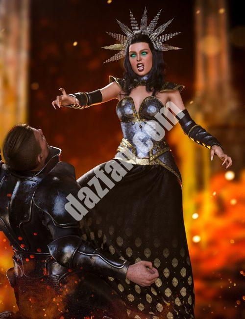 [daz服装] dForce Elena Dark Queen创世纪8和8.1女性套装-DAZ爱好者