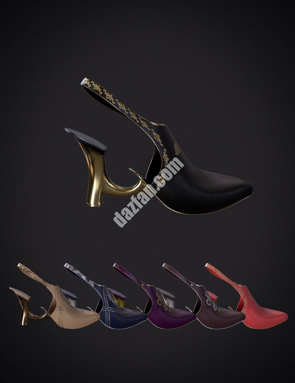 [daz服装] Elena Dark Queen Genesis 8和8.1女性高跟鞋-DAZ爱好者