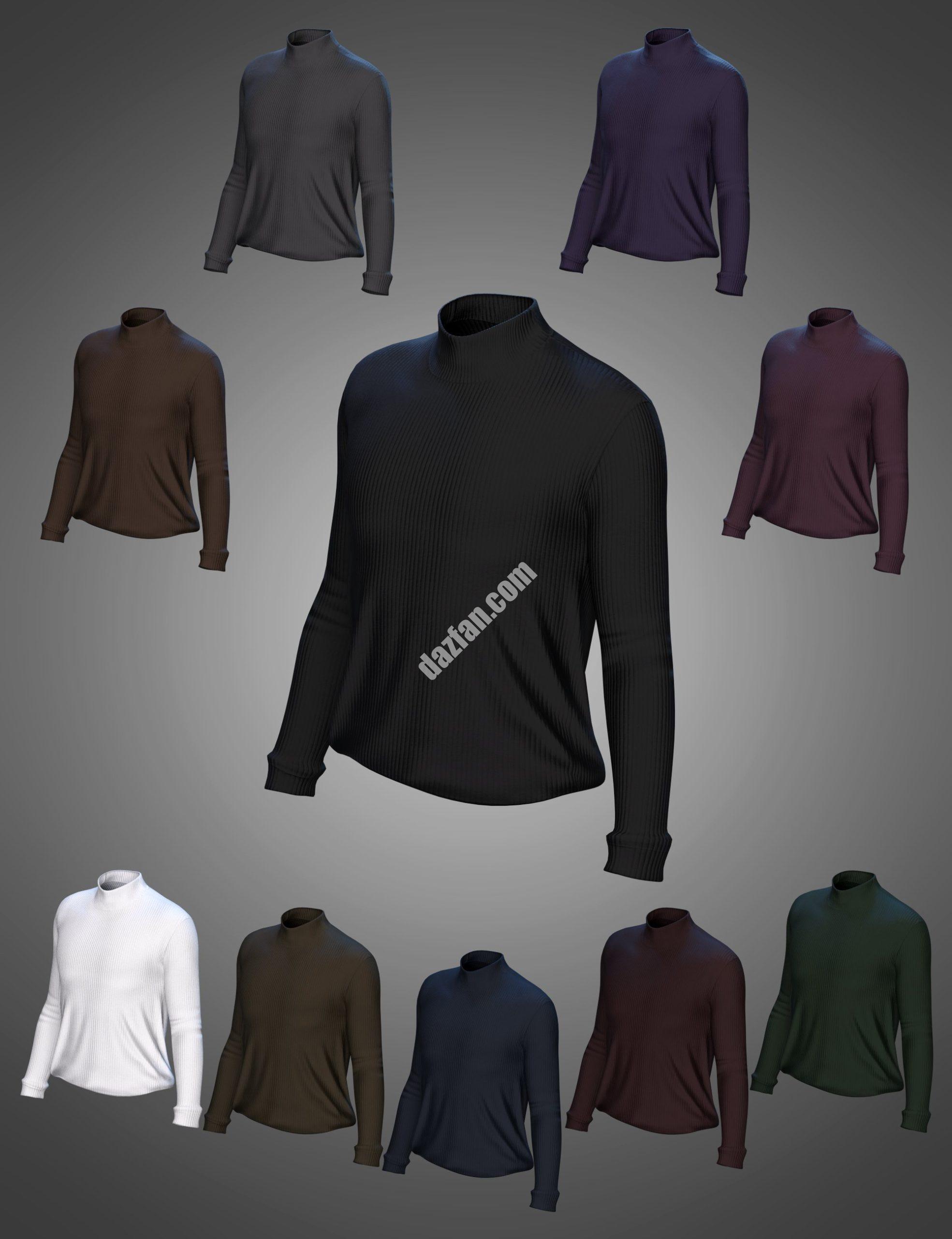 [daz服装] M Fashion Casual Outfit V1 Genesis 8和8.1男款毛衣-DAZ爱好者