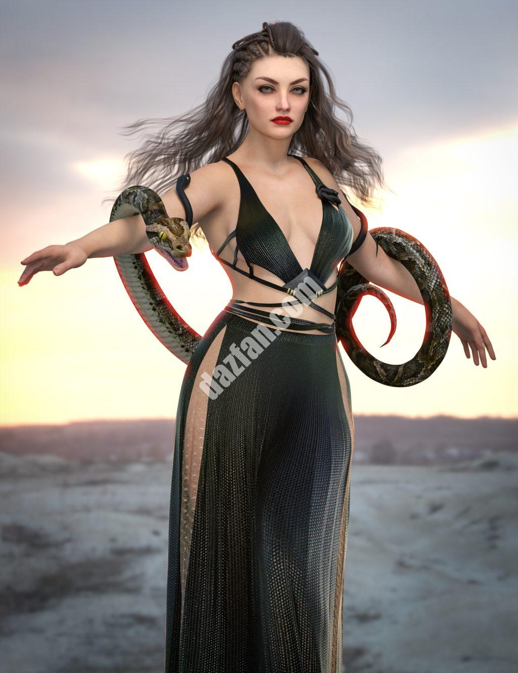 [daz服装] dForce蛇之警报器创世纪9装备-DAZ爱好者