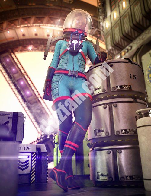 [daz服装] 创世纪8.1雌性恒星宇航服-DAZ爱好者