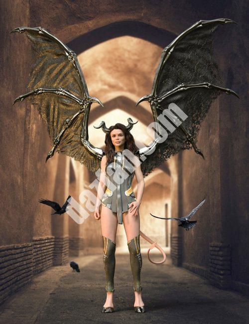 [daz服装] 创世纪8雌性的琥珀之翼-DAZ爱好者