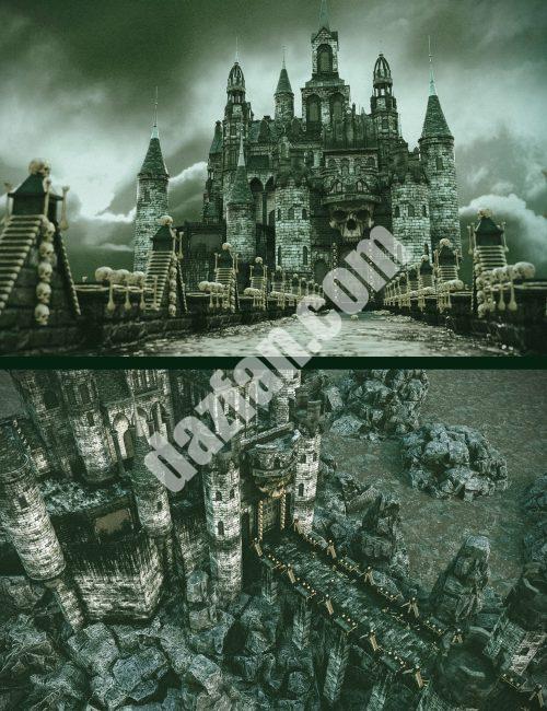 [daz场景] 骷髅城堡-DAZ爱好者