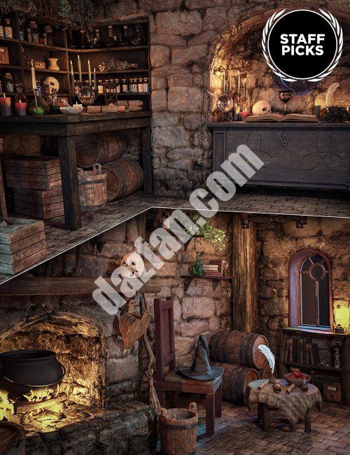 [daz场景] Triple Moon Cottage and Props-DAZ爱好者