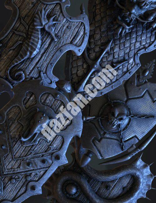 [daz道具] 战士动物盾牌-DAZ爱好者