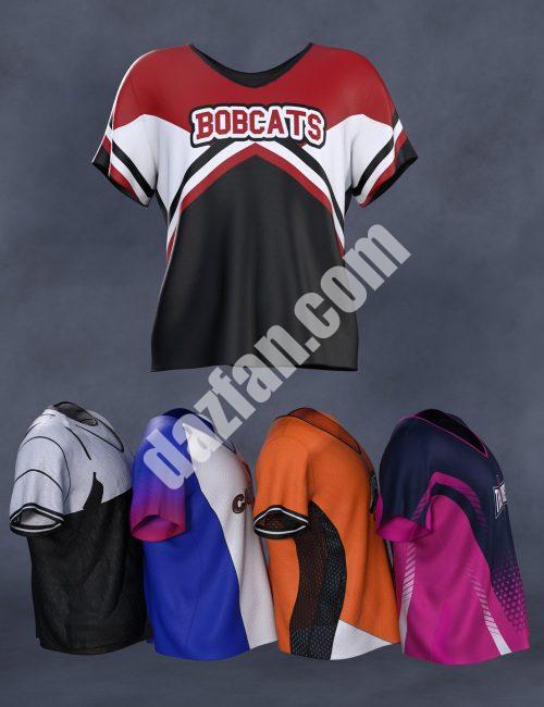[daz服装] Cheerleading Squad Outfit dForce Genesis 8和8.1男性T恤-DAZ爱好者