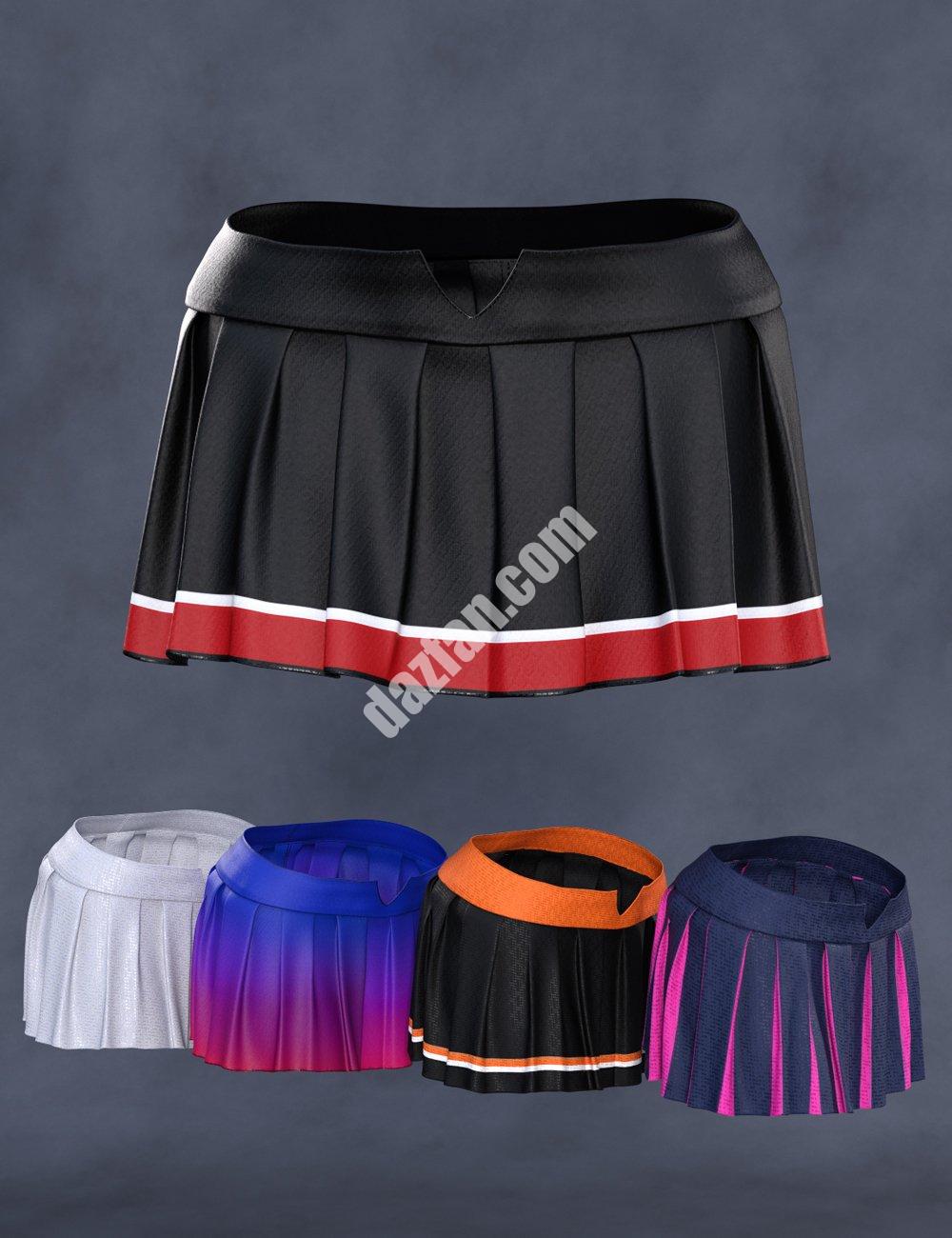[daz服装] Cheerading Squad Outfit dForce VSkirt for Genesis 8和8.1雌性-DAZ爱好者