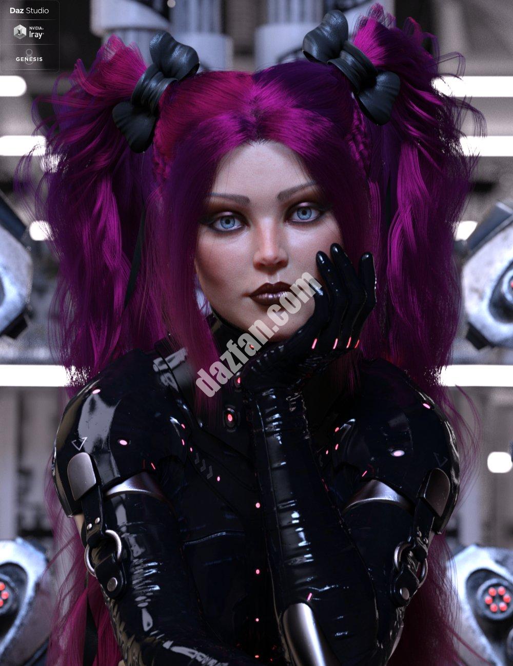 [daz发型] dForce Xariah双马尾辫Genesis 8女性（s）-DAZ爱好者