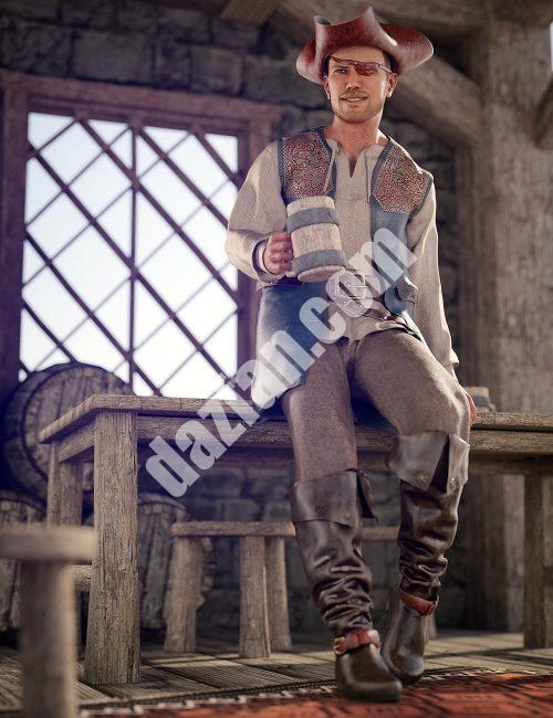 [daz服装] dForce创世纪8男性Scallywag装备-DAZ爱好者