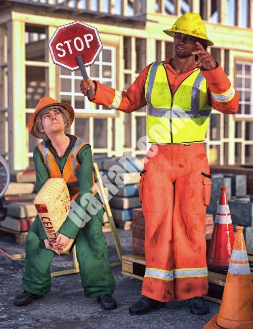 [daz服装] dForce创世纪8号男性道路作业装备-DAZ爱好者