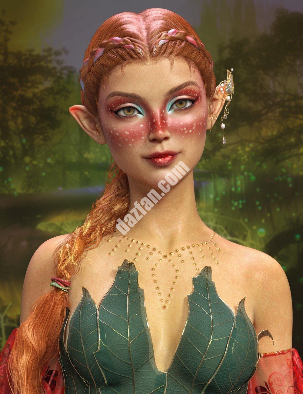 [daz角色] FPE Woodland Nymph Geoshell Genesis 8.1女性化妆-DAZ爱好者