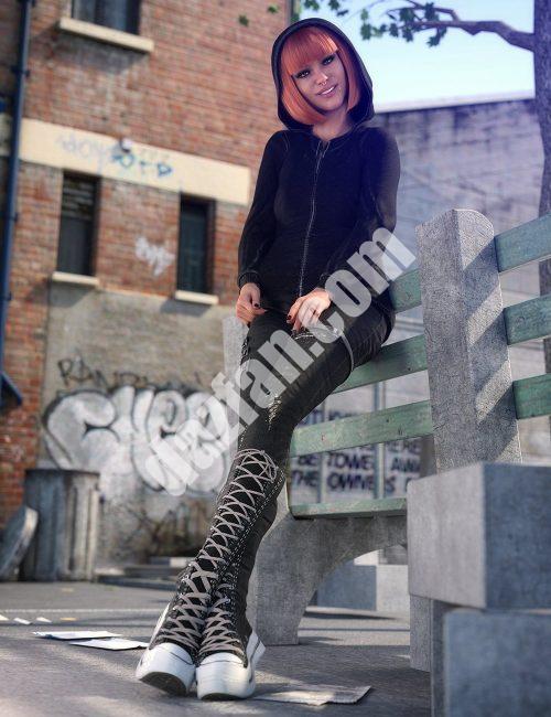 [daz服装] 哥特朋克为青少年乌鸦8和创世纪8女性（s）-DAZ爱好者