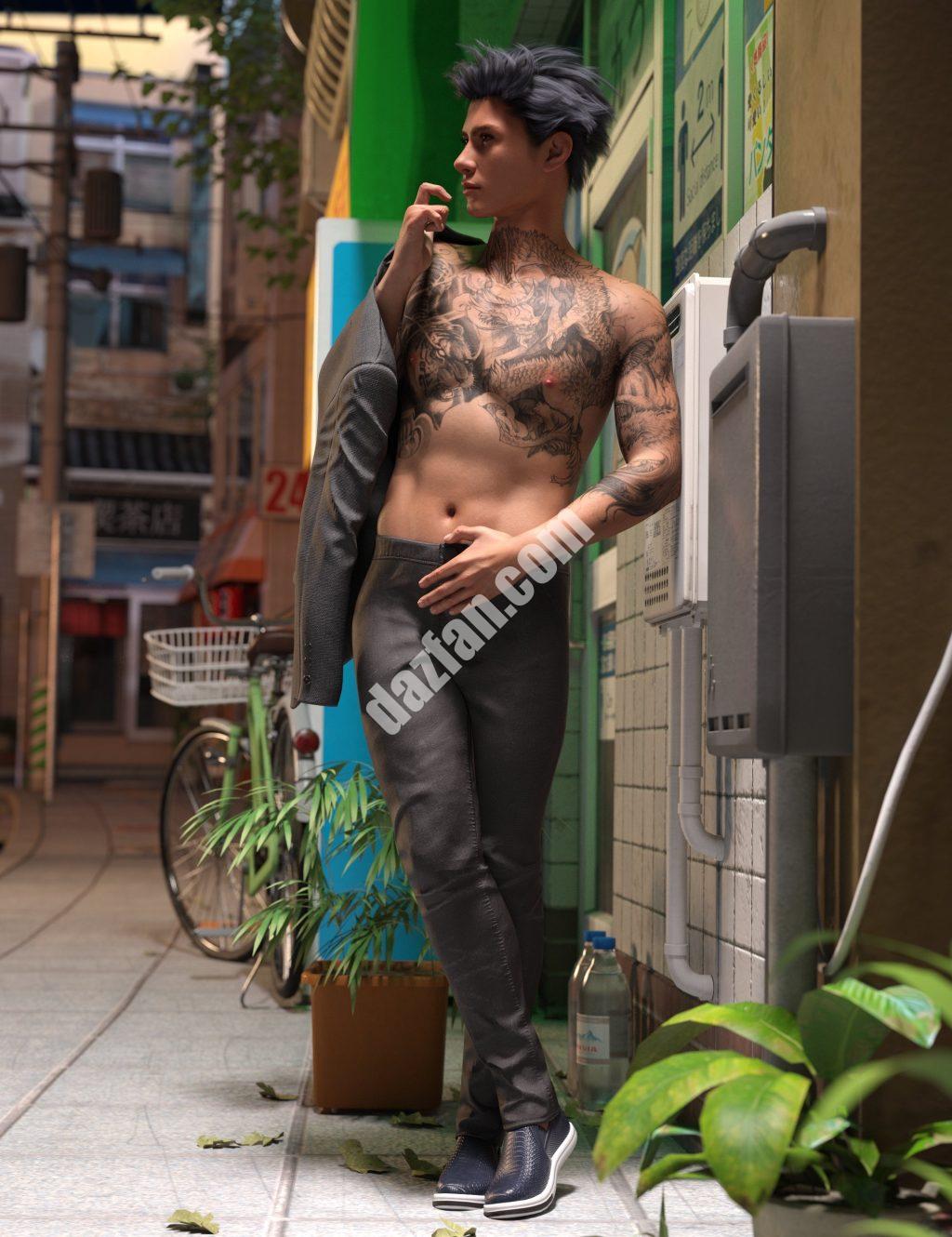 [daz角色] Irezumi黑色和灰色的谎言纹身创世纪9-DAZ爱好者