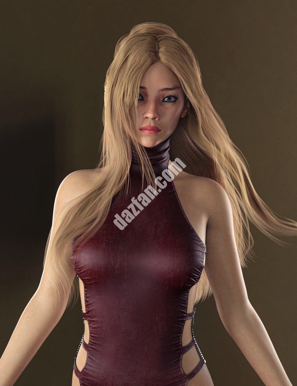 [daz发型] PS Genesis 8和8.1女性长发-DAZ爱好者