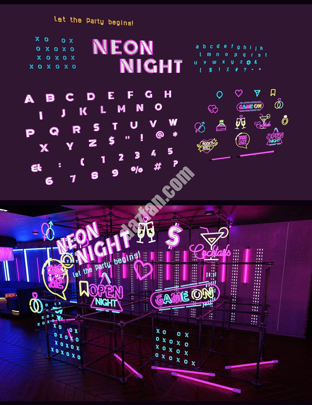 [daz场景] 霓虹灯酒吧标志-DAZ爱好者