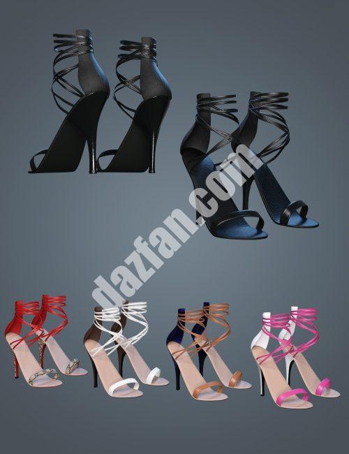 [daz服装] Genesis 8和8.1女性时尚社交鞋-DAZ爱好者
