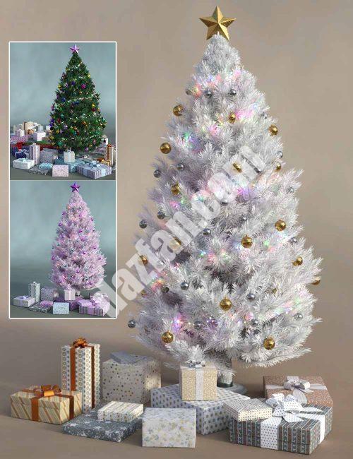 [daz道具] V3D圣诞礼物和圣诞树-DAZ爱好者