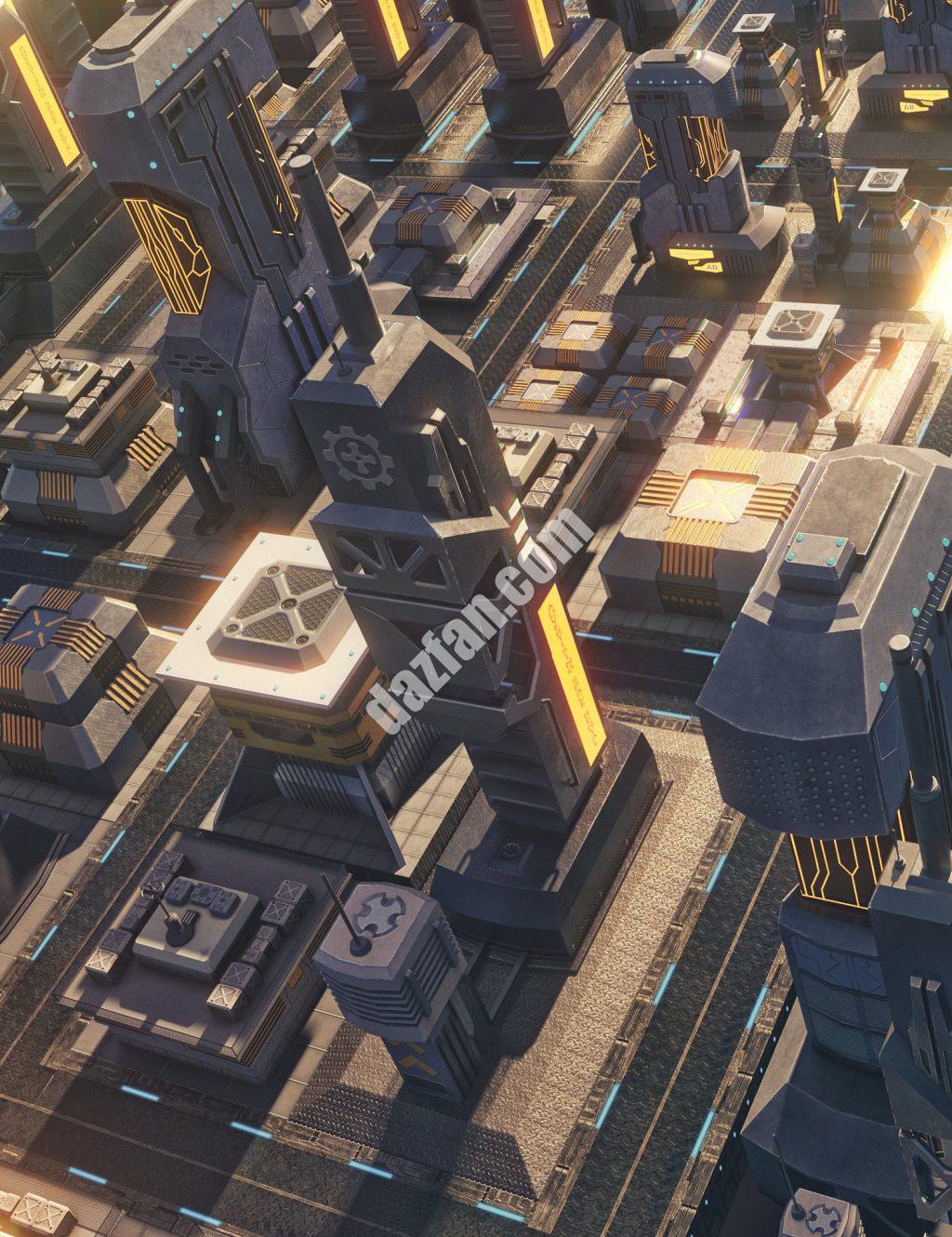 [daz场景] X-BIT未来太空建筑-DAZ爱好者